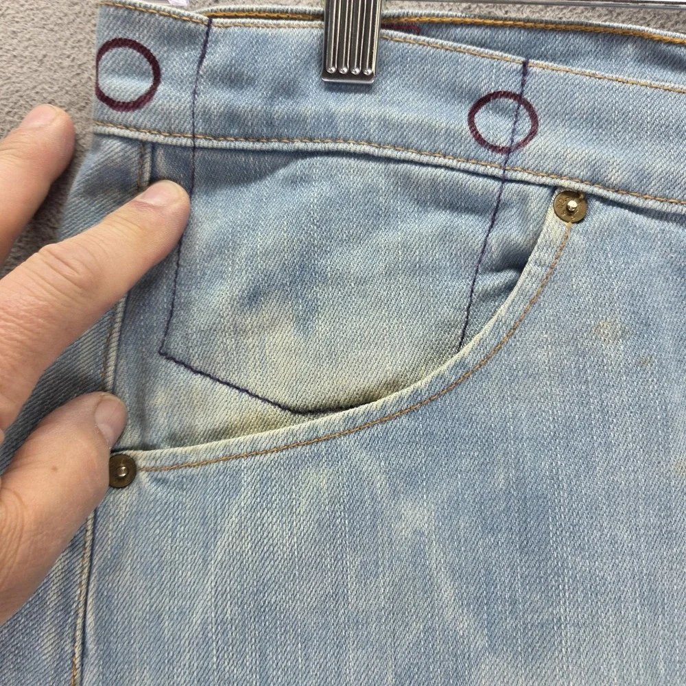 VTG Levis Engineered RED‎ Jeans Mens 30x32 Blue Tie Dye Twisted Y2K Button Fly